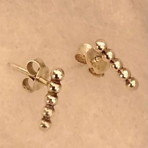 Pandora 925 Silver Ball Climber Stud Earrings